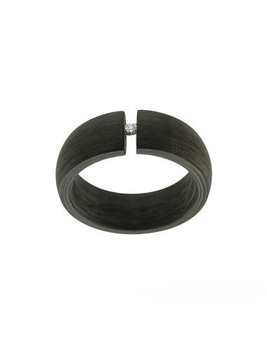 Anillo carbón Diamante Tensión