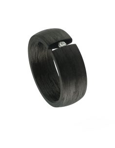 Anillo carbón Diamante Tensión
