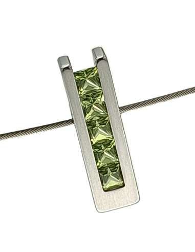Colgante peridoto Acero