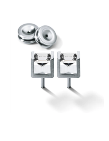 Farbedelsteinohrstecker Cube Edelstahl