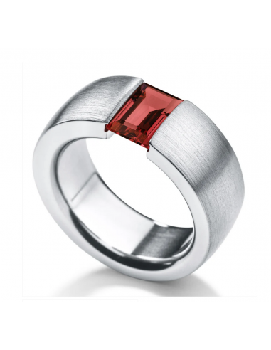 Anillo rhodolite Baguette