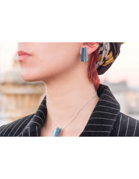 Pendientes Junc Pigments Azul Grande