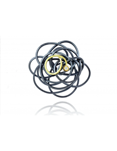 Small Chaos pendant, silver and gold...