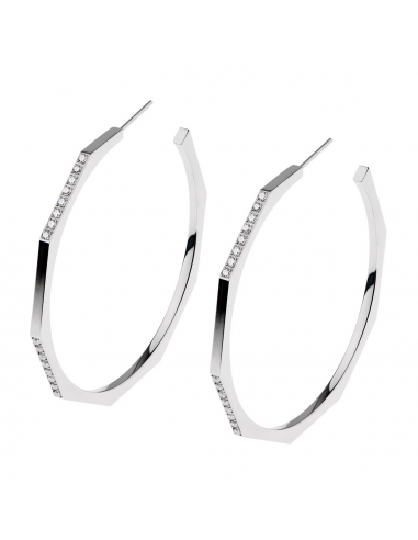 Steel large hoops with zircons