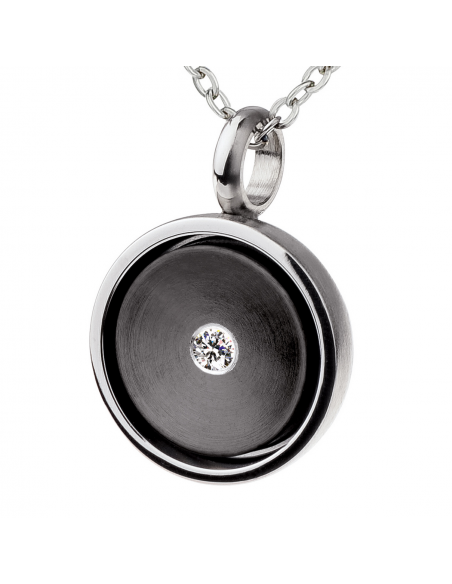 Black Circle Diamond Pendant