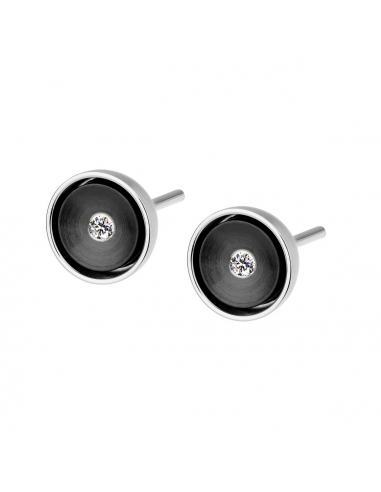 Black circle diamond earrings