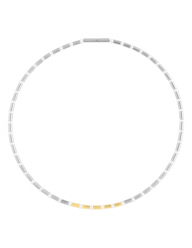 Collar acero con perlas