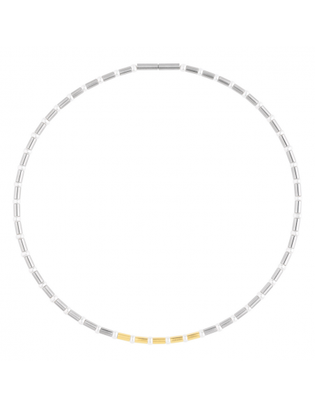 Collar acero con perlas