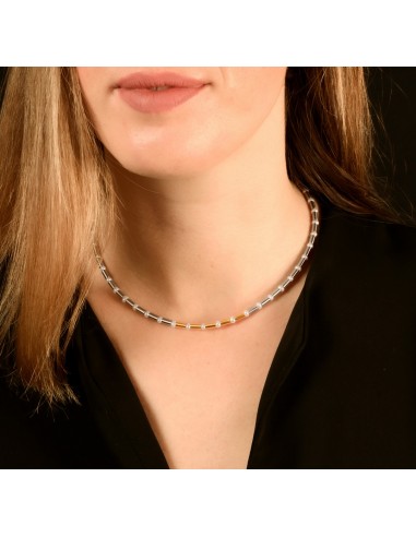 Collar acero con perlas