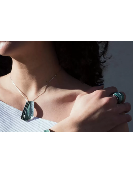 Troia emerald green pendant large