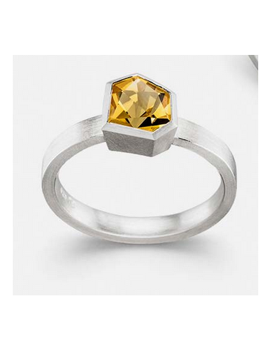 Anillo Citrino, plata