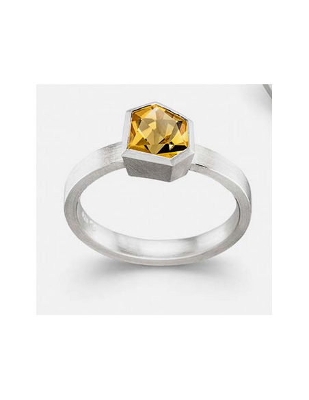 Anillo Citrino, plata