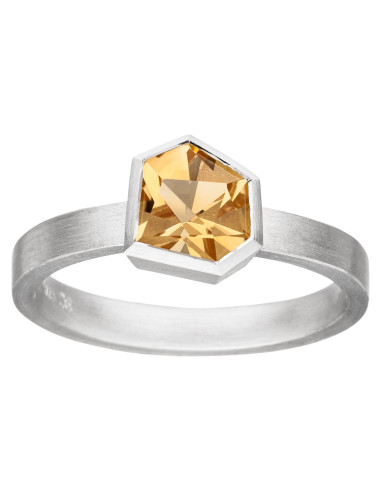 Anillo Citrino, plata
