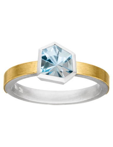 Anillo Topacio, plata y Oro