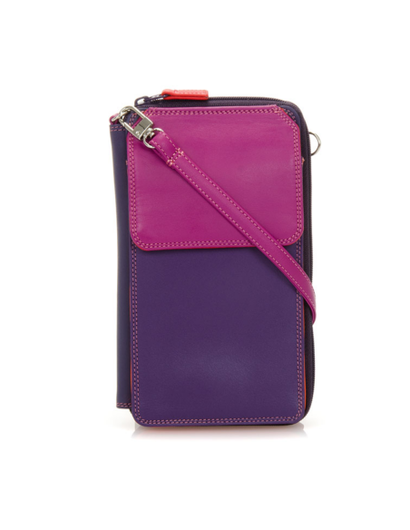 Zip Round Multi Purse with Shoulder Strap Sangria Multi