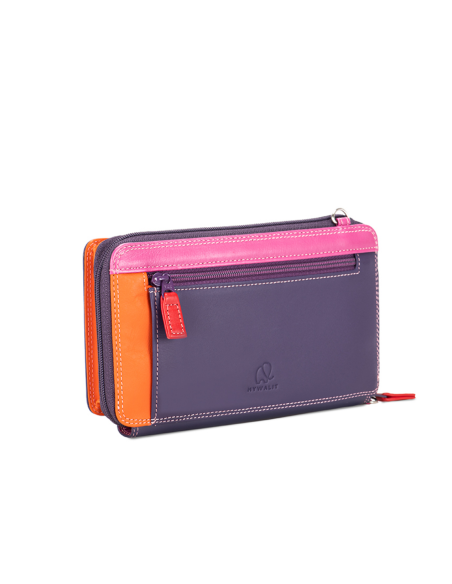 Zip Round Multi Purse with Shoulder Strap Sangria Multi