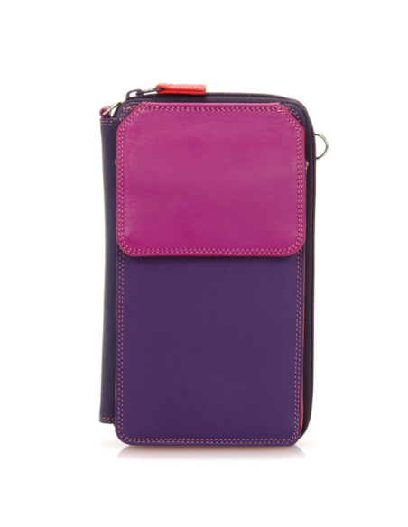 Zip Round Multi Purse with Shoulder Strap Sangria Multi