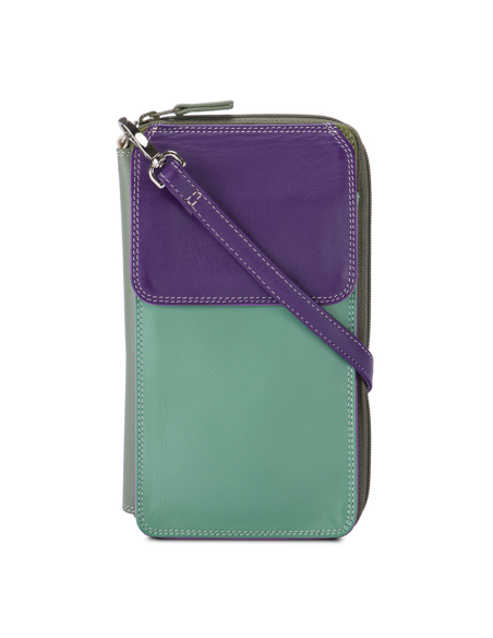 copy of Zip Round Multi Purse with Shoulder Strap Orchid