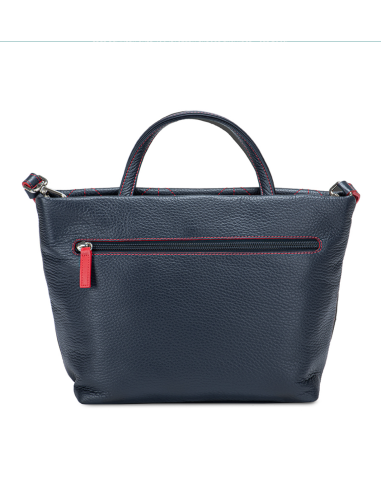 Pienza Grab Handle Bag Blue and Red