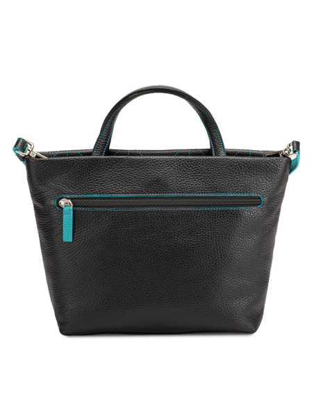 Pienza Grab Handle Bag Black and blue