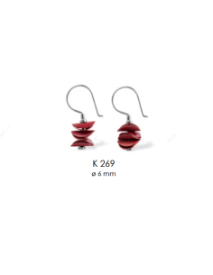 Red Silver Earrings