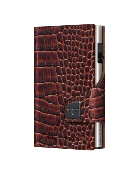 C&S Coin Pocket Croco Brown/Silver Purse