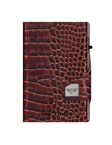 C&S Coin Pocket Croco Brown/Silver Purse