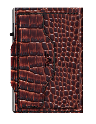 C&S Coin Pocket Croco Brown/Silver Purse