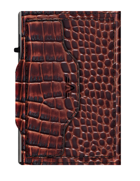 C&S Coin Pocket Croco Brown/Silver Purse