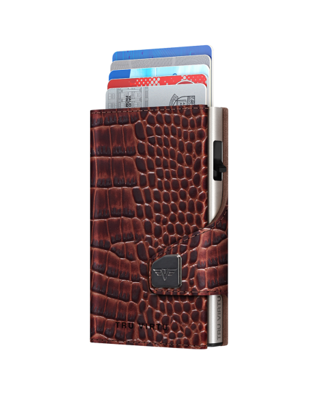 C&S Coin Pocket Croco Brown/Silver Purse