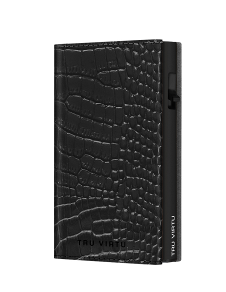 Monedero CLICK & SLIDE Sleek Croco Black/Black