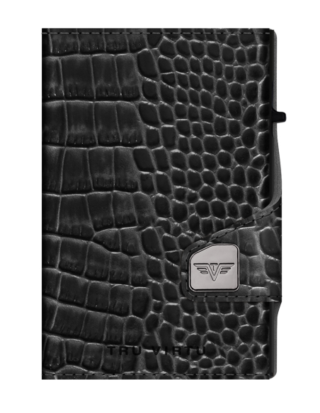 Click & Slide Wallet Croco Black/Black