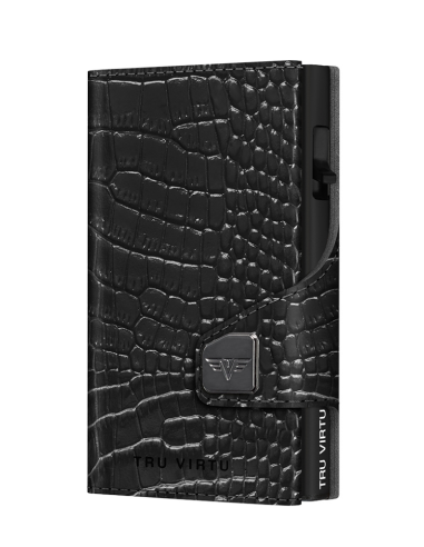 Click & Slide Wallet Croco Black/Black