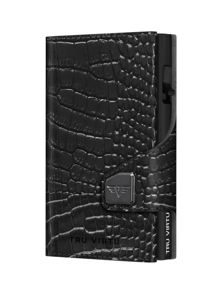 Click & Slide Wallet Croco Black/Black