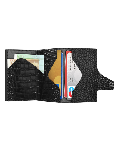Click & Slide Wallet Croco Black/Black
