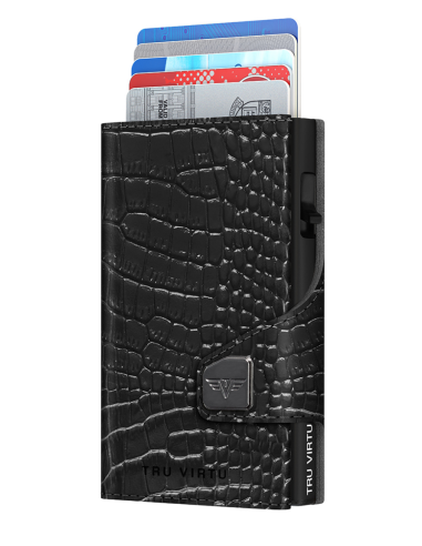click & Slide Wallet Croco Black/Black