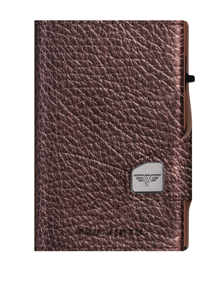 Click & Slide Wallet, Brown Metallic/Brown