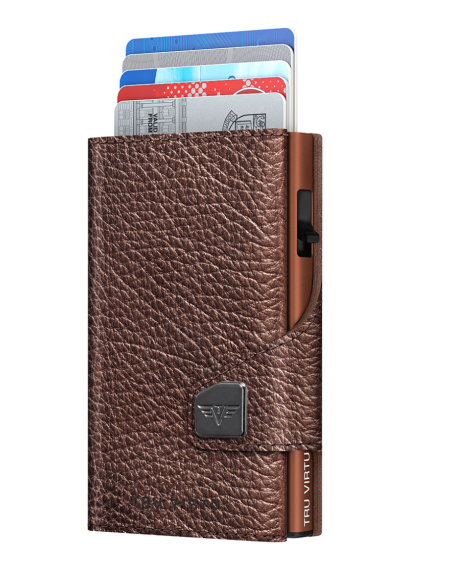 Click & Slide Wallet, Brown Metallic/Brown