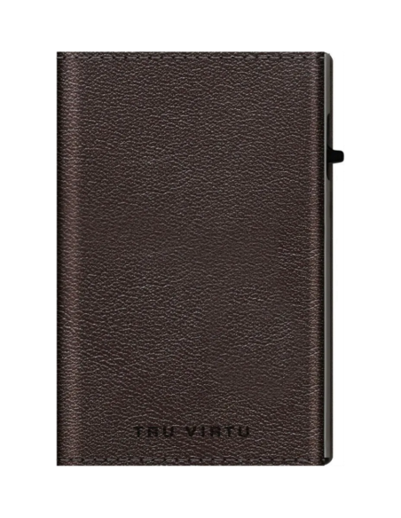 Wallet CLICK & SLIDE Sleek Nappa Brown/Silver