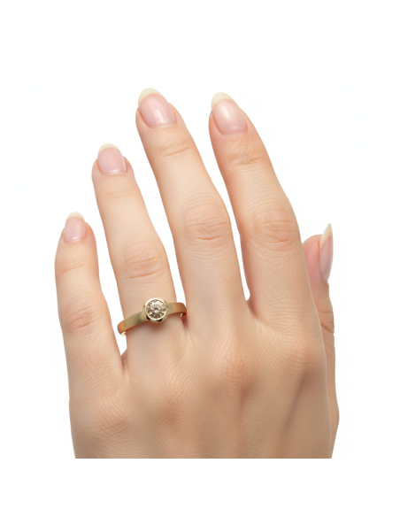 Sand solitare ring