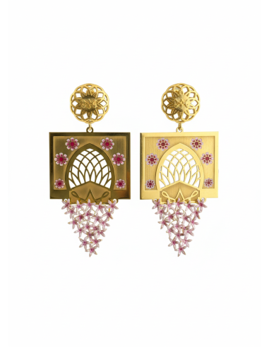 Pendientes florales oro de Cordoba