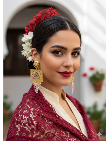 Pendientes florales de oro de Córdoba