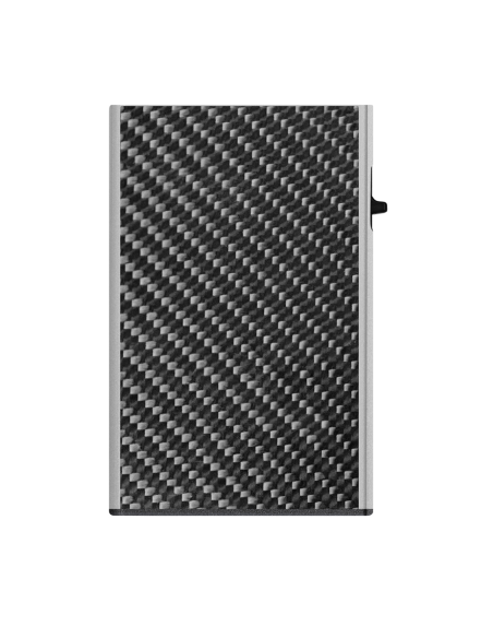 Card Case Etui CLICK & SLIDE Carbon Fibre Black/ Silver