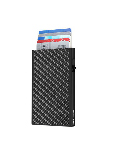 Card Case Etui CLICK & SLIDE Carbon Fibre Black/ black
