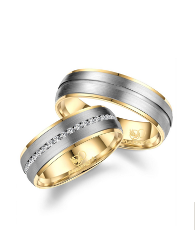 Bicolor Titanium Wedding Bands