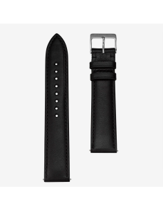XL Black Leather Stitch Strap