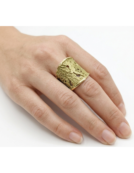 Intenzza Gold Green Ring