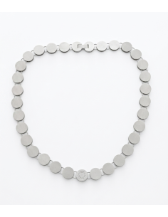 Steel necklace with diamonds