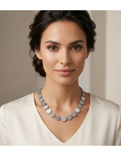 Steel necklace with diamonds 2