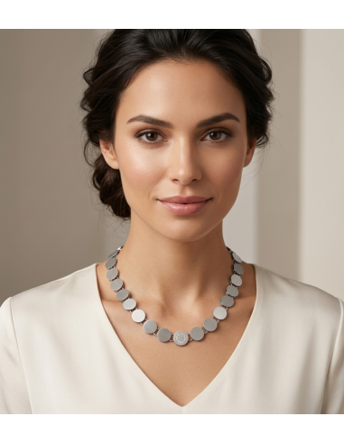 Collar Acero con Diamantes